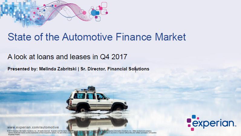 State of the Automotive Finance Market - A look at loans and leases in Q4 2017