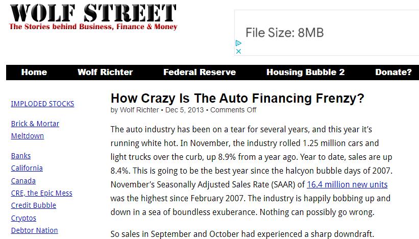 How Crazy Is The Auto Financing Frenzy?