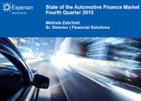 State of the Automotive Finance Market Fourth Quarter 2015